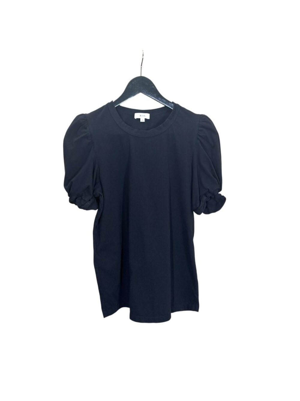 ALC Black Short Ruched Sleeve Casual Top Medium